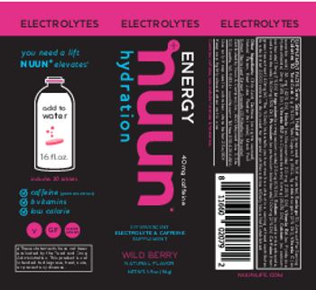 Nuun Electrolytes Energy Wild Berry - effervescent electrolyte caffeine supplement