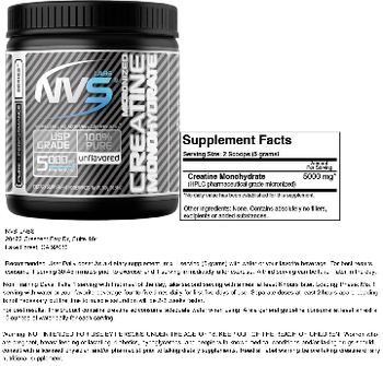 NVS Labs Micronized Creatine Monohydrate 5000 mg Unflavored - supplement