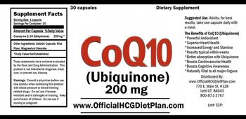 Official HCG Diet Plan CoQ10 (Ubiquinone) 200 mg - supplement