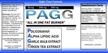 Official HCG Diet Plan PAGG Nightime Formula - supplement