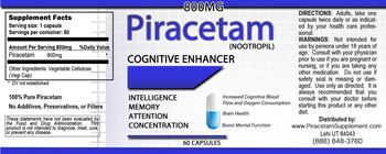 Official HCG Diet Plan Piracetam (Nootropil) 800 mg - supplement