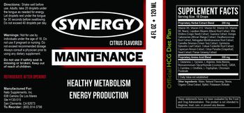 Official HCG Diet Plan Synergy Maintenance Citrus Flavored - supplement