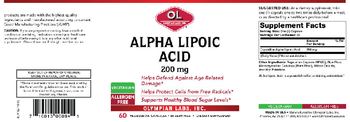 OL Olympian Labs Alpha Lipoic Acid 200 mg - supplement