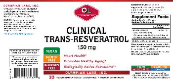 OL Olympian Labs Clinical Trans-Resveratrol 150 mg - supplement