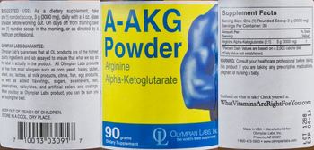 OL Olympian Labs Inc. A-AKG Powder Arginine Alpha-Ketoglutarate - supplement