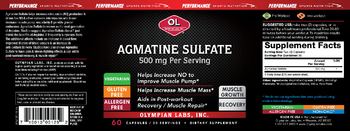 OL Olympian Labs, Inc. Performance Sports Nutrition Agmatine Sulfate 500 mg - supplement