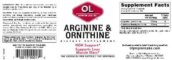 OL Olympian Labs Inc. Arginine & Ornithine Complex - supplement