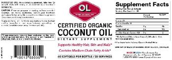 OL Olympian Labs Inc. Certified Organic Coconut oil - supplement
