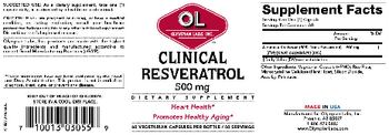 OL Olympian Labs Inc. Clinical Resveratrol 500 mg - supplement