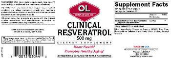 OL Olympian Labs Inc. Clinical Resveratrol 500 mg - supplement