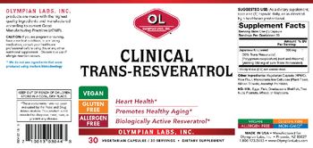 OL Olympian Labs Inc. Clinical Trans-Resveratrol - supplement