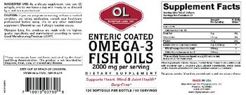 OL Olympian Labs Inc. Enteric Coated Omega-3 Fish Oils - supplement