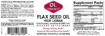 OL Olympian Labs Inc. Flax Seed Oil - supplement