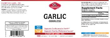 OL Olympian Labs Inc. Garlic Odorless - supplement