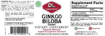 OL Olympian Labs Inc. Ginkgo Biloba Extract - supplement