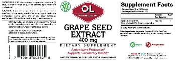 OL Olympian Labs Inc. Grape Seed Extract 400 mg - supplement