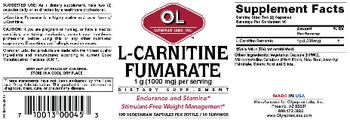 OL Olympian Labs Inc. L-Carnitine Fumarate 1000 mg - supplement