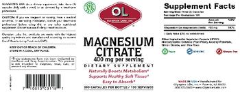 OL Olympian Labs Inc. Magnesium Citrate 400 mg - supplement