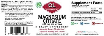 OL Olympian Labs Inc. Magnesium Citrate 400 mg - supplement