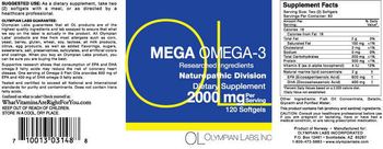 OL Olympian Labs Inc. Mega Omega-3 2000 mg - supplement