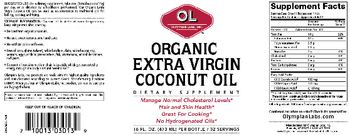 OL Olympian Labs Inc. Organic Extra Virgin Coconut Oil - supplement