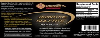 OL Olympian Labs, Inc. Performance Sports Nutrition Agmatine Sulfate - supplement