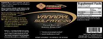 OL Olympian Labs, Inc. Performance Sports Nutrition Vanadyl Sulfate-20 - supplement