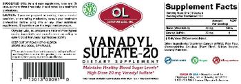 OL Olympian Labs Inc. Vanadyl Sulfate-20 - supplement