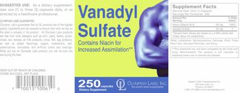 OL Olympian Labs Inc. Vanadyl Sulfate - supplement