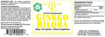 OL Olympian Labs Incorporated 24%/6% Standardized Ginkgo Biloba - supplement