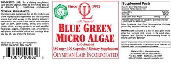 OL Olympian Labs Incorporated All Natural Blue Green Micro Algae - supplement