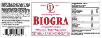 OL Olympian Labs Incorporated Biogra - supplement