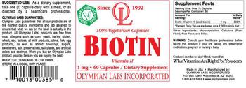 OL Olympian Labs Incorporated Biotin - supplement