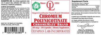 OL Olympian Labs Incorporated Chromium Polynicotinate ChromeMate Brand - supplement