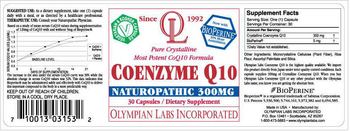OL Olympian Labs Incorporated Coenzyme Q10 Naturopathic 300 mg - supplement