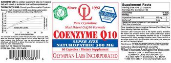 OL Olympian Labs Incorporated Coenzyme Q10 Super Size Naturopathic 300 mg - supplement