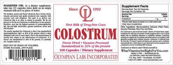 OL Olympian Labs Incorporated Colostrum - supplement