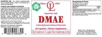 OL Olympian Labs Incorporated DMAE 2-Dimethylaminoethanol Bitartrate - supplement