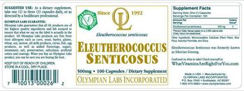 OL Olympian Labs Incorporated Eleutherococcus Senticosus - supplement