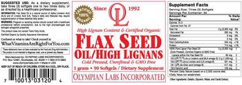 OL Olympian Labs Incorporated Flax Seed Oil/High Lignans - supplement
