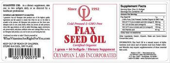 OL Olympian Labs Incorporated Flax Seed Oil - supplement
