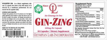 OL Olympian Labs Incorporated Gin-Zing - supplement