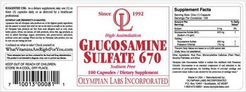 OL Olympian Labs Incorporated Glucosamine Sulfate 670 - supplement