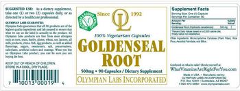 OL Olympian Labs Incorporated Goldenseal Root - supplement