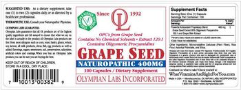 OL Olympian Labs Incorporated Grape Seed Naturophatic 400 mg - supplement