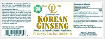 OL Olympian Labs Incorporated Korean Ginseng - supplement