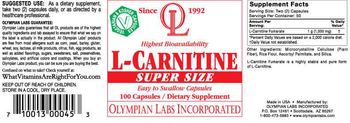 OL Olympian Labs Incorporated L-Carnitine Super Size - supplement