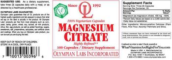 OL Olympian Labs Incorporated Magnesium Citrate - supplement
