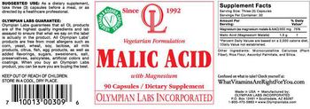 OL Olympian Labs Incorporated Malic Acid With Magnesium - supplement