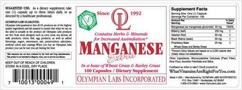 OL Olympian Labs Incorporated Manganese Extra - supplement